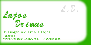 lajos drimus business card